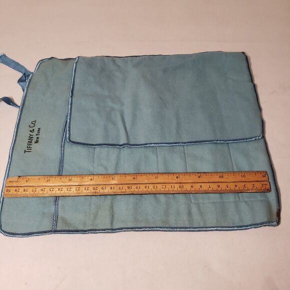 VTG TIFFANY & CO STERLING SILVER ANTI TARNISH 5 SLOT FLAT WEAR KNIVE ROLL BAG - Picture 7 of 7